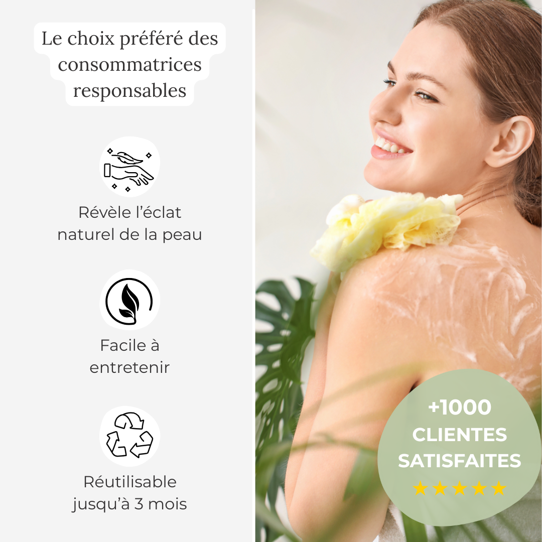 Fleur de douche en loofah 2 en 1